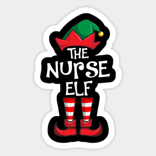 Nurse Elf Matching Family Christmas Sticker